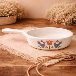 CorningWare Skillet Country‎ Festival Friendship Blue Birds 1975